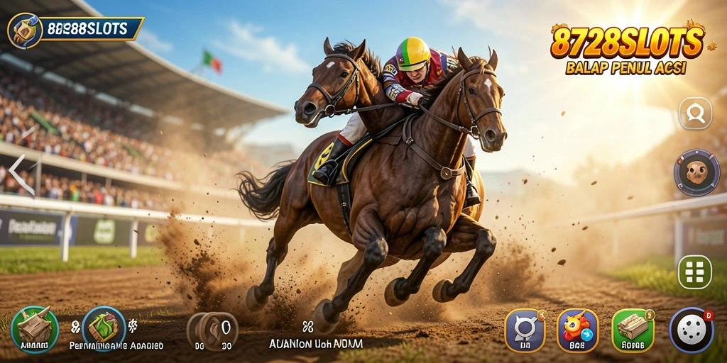 Gambaran gameplay balap mendebarkan dalam 8728SLOTS.
