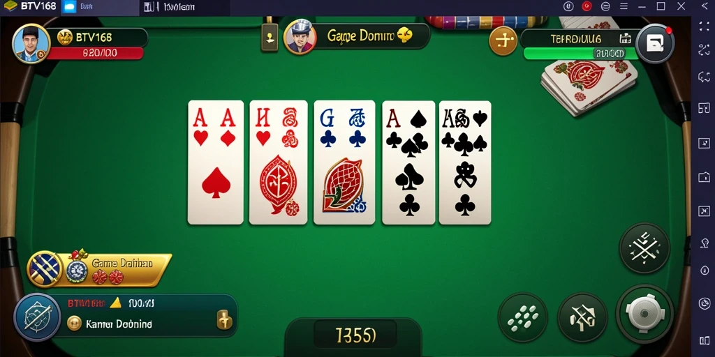 Screenshot BTV168 menampilkan gameplay seru permainan Domino.